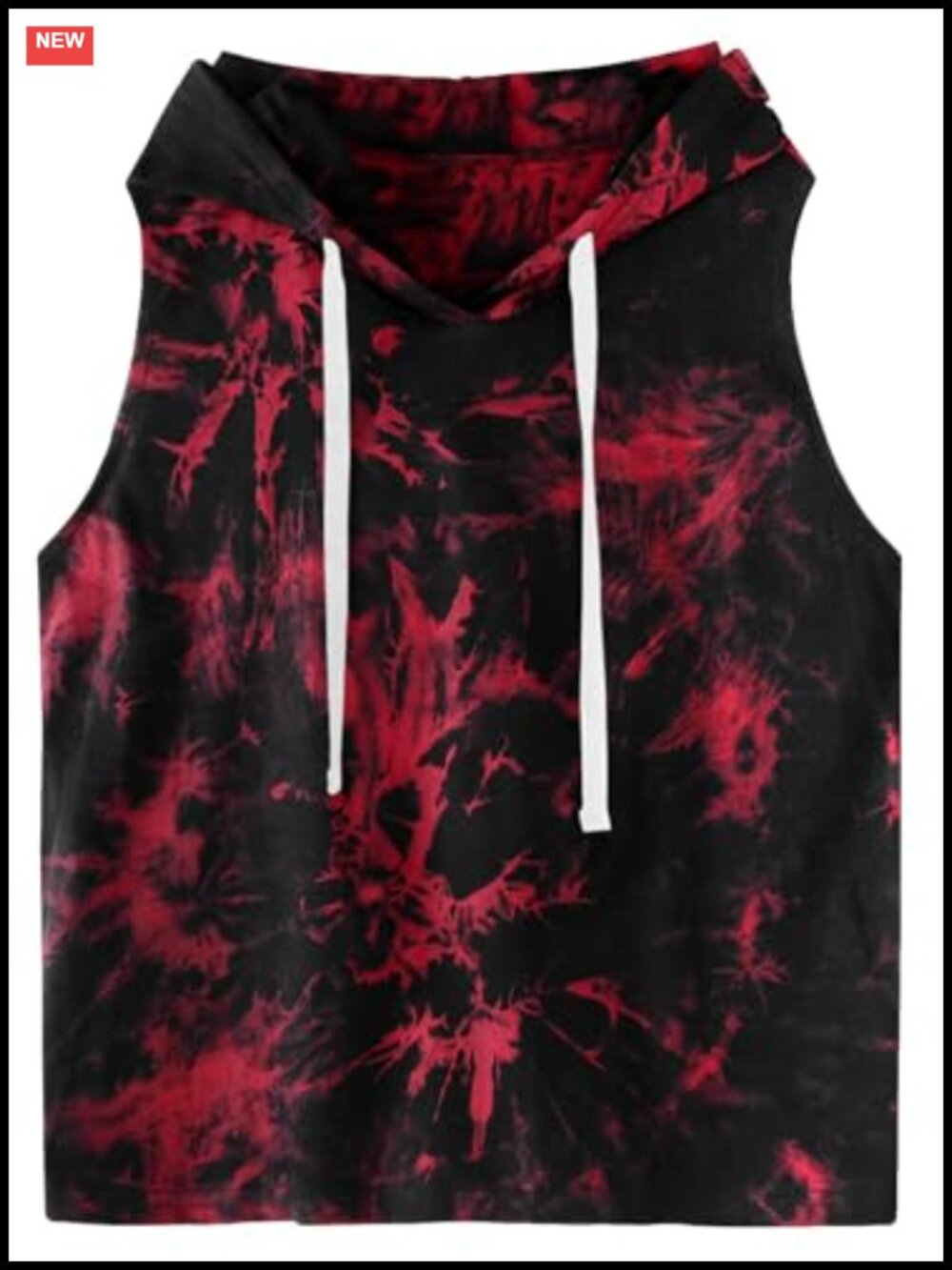 Sleeveless Hoodie Tie Dye Hooded Tank Workout Top